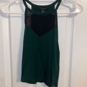 Army green crop top